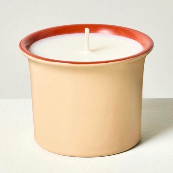 Hearth & Hand Two-tone Ceramic Sunkissed Ginger Jar Candle Tan/Red - Picture 2 of 4